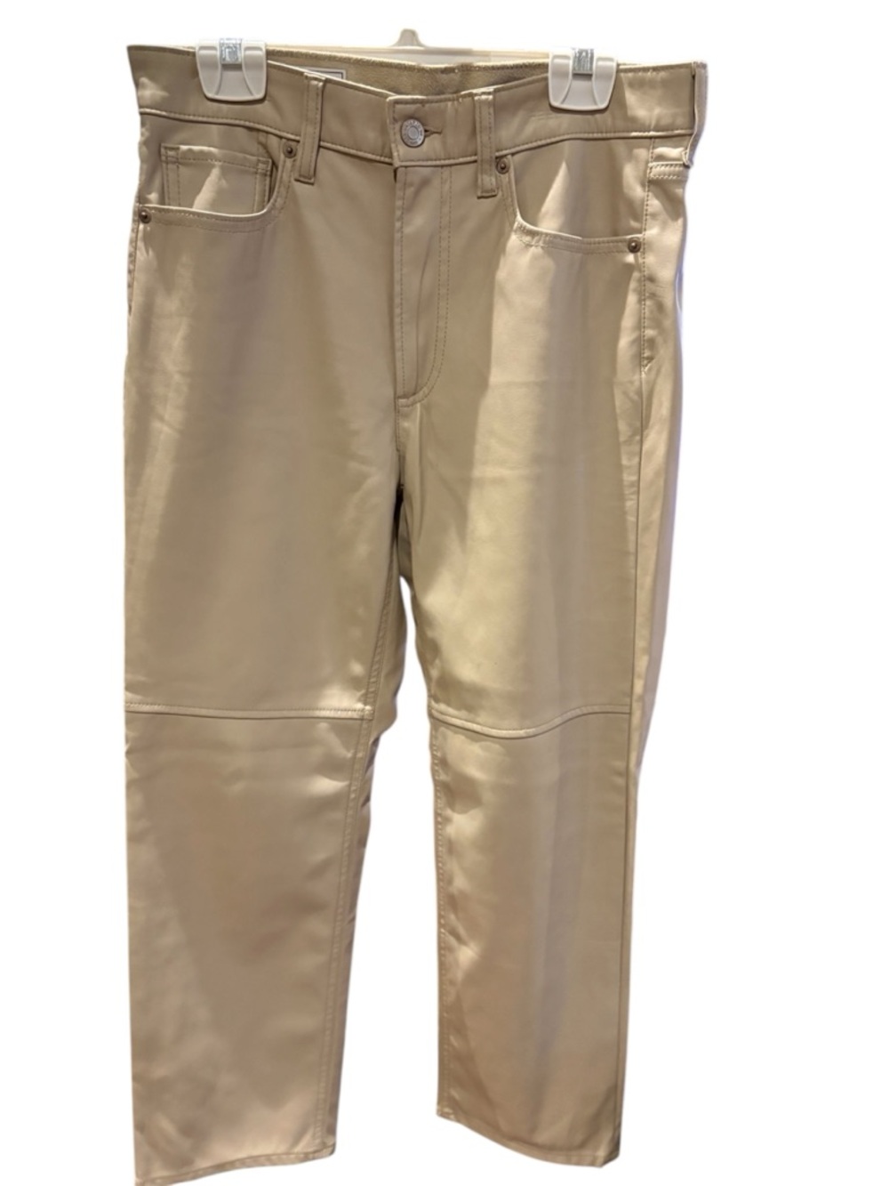 GAP Beige Faux Leather Straight Leg Pants, size 6P